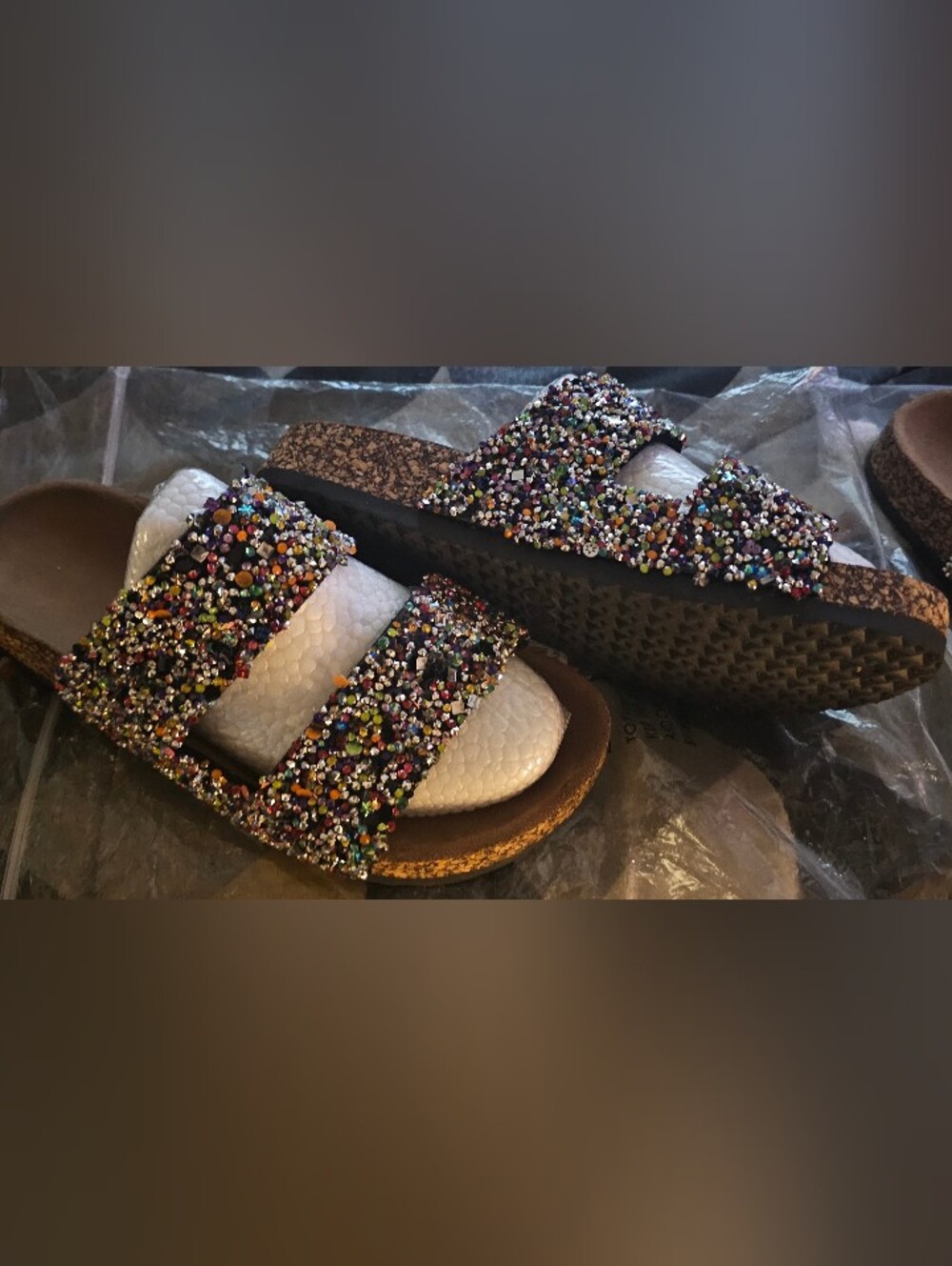 Women’s Multicolor Beaded Slide Sandals $25 each